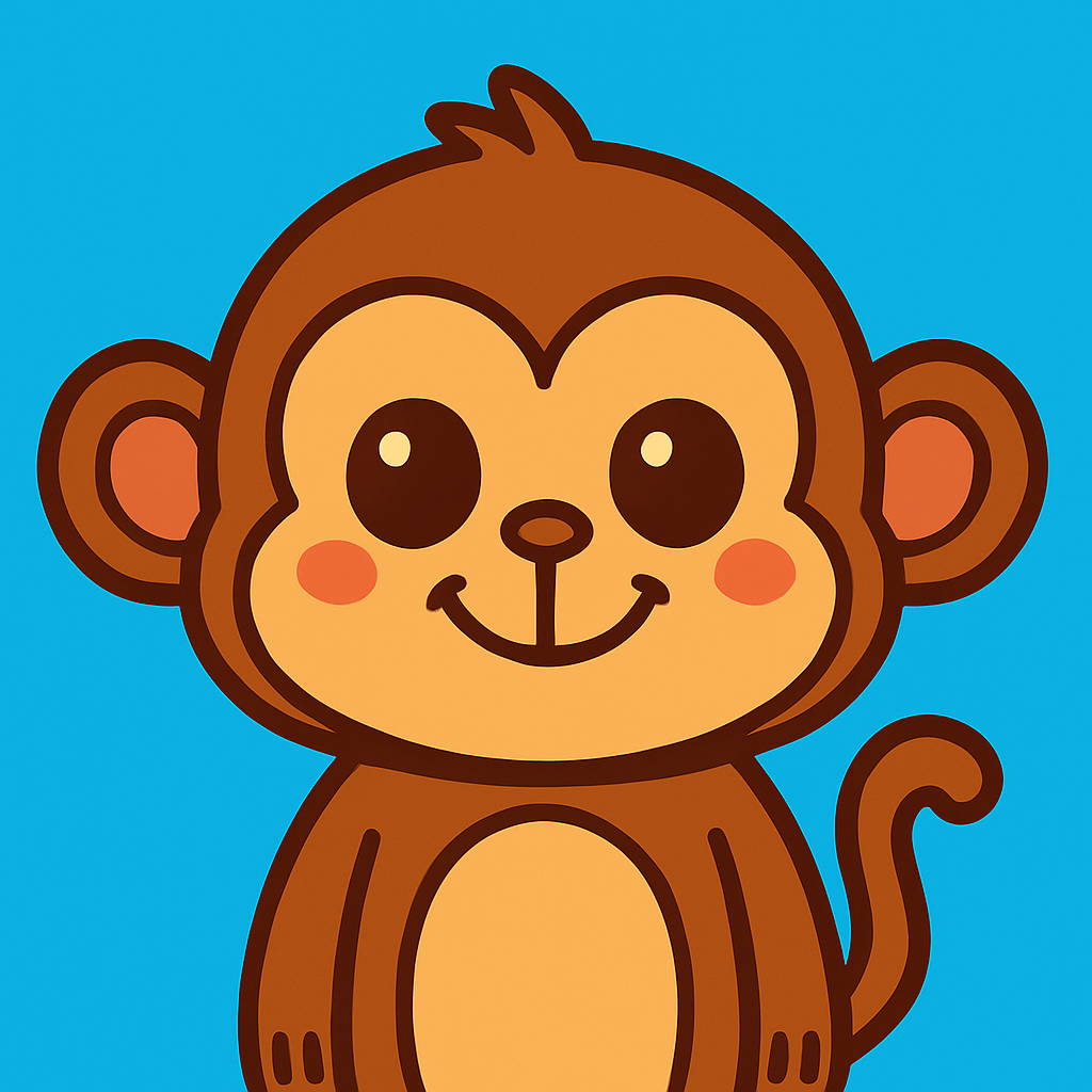 Małpka - ilustracja kanału z piosenkami i bajkami dla dzieci